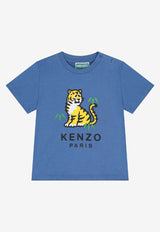 Kenzo Kids Baby Boys Tiger Print T-shirt Blue K61300/780_LIGHT BLUE