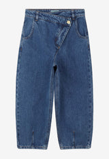 Kenzo Kids Girls Asymmetrical Jeans Blue K61325/Z27_DENIM