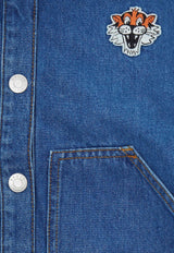 Kenzo Kids Boys Happy Tiger Patch Denim Shirt Blue K61398/Z27_DENIM