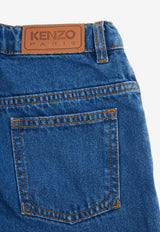 Kenzo Kids Boys Logo Patch Jeans Blue K61405/Z27_DENIM