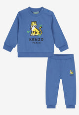 Kenzo Kids Baby Boys Tiger Print Track Suit Light Blue K61502/780_LIGHT BLUE