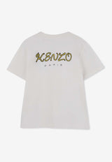 Kenzo Kids Boys Tiger Embroidered T-shirt Off-white K61506/117_OFF-WHITE