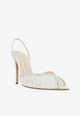 Andrea Wazen Katy 105 Slingback Tulle Sandals White KATSL105TSHWHI-FW25_WHITE