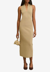 Cult Gaia Caia Halterneck Midi Dress Beige KD2682YN2051_BEIGE