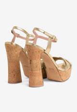 Malone Souliers Keaton 125 Leather Platform Sandals KEATON 125-26 ANTIQUE GOLD