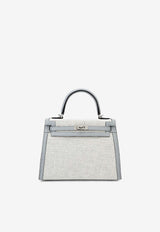 Kelly 25 Sellier in Bleu Glacier Canvas and Swift Leather with Palladium Hardware