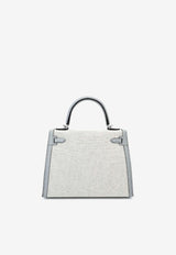 Kelly 25 Sellier in Bleu Glacier Canvas and Swift Leather with Palladium Hardware