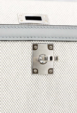 Kelly 25 Sellier in Bleu Glacier Canvas and Swift Leather with Palladium Hardware