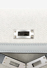 Kelly 25 Sellier in Bleu Glacier Canvas and Swift Leather with Palladium Hardware