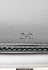 Kelly 25 Sellier in Bleu Glacier Canvas and Swift Leather with Palladium Hardware