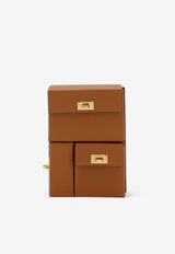 Kelly Multipocket To Go Pouch in Gold Epsom with Gold Hardware