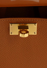 Kelly Multipocket To Go Pouch in Gold Epsom with Gold Hardware