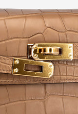 Kelly Pochette in Chai Matte Alligator Leather with Gold Hardware