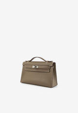 Kelly Pochette in Etoupe Swift Leather with Palladium Hardware