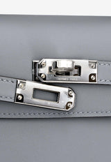 Kelly Pochette in Gris Pantin Swift Leather with Palladium Hardware