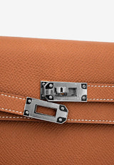 Kelly To Go Tressage Wallet in Gold and Sesame Epsom with Palladium Hardware