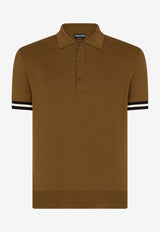 Contrast Piping Silk Polo T-shirt