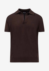 Silk-Blend Knitted Polo T-shirt