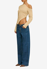 Cult Gaia Jaidan One-Shoulder Knit Top Beige KT3748YC1553_BEIGE