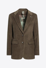 Max Mara Kuban Corduroy Single-Breasted Jacket Khaki KUBANCO/P_MAXM-009