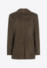 Max Mara Kuban Corduroy Single-Breasted Jacket Khaki KUBANCO/P_MAXM-009