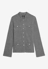 Zadig & Voltaire Lucy Button-Up Cardigan Charcoal KWCA01634_CHARCOAL