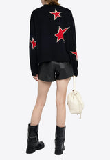 Zadig & Voltaire Markuz Jacquard Star Cashmere Sweater Black KWSW02842_BLACK