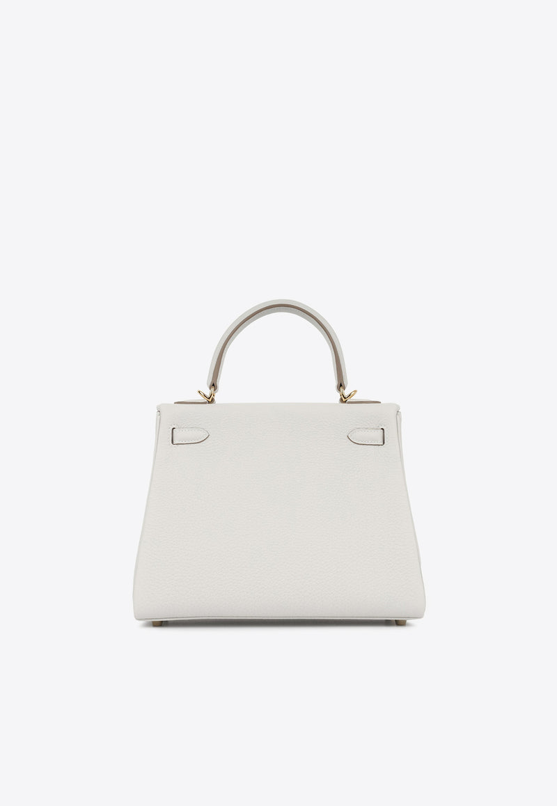 Hermès Kelly 25 in Gris Pale Togo Leather with Gold Hardware
