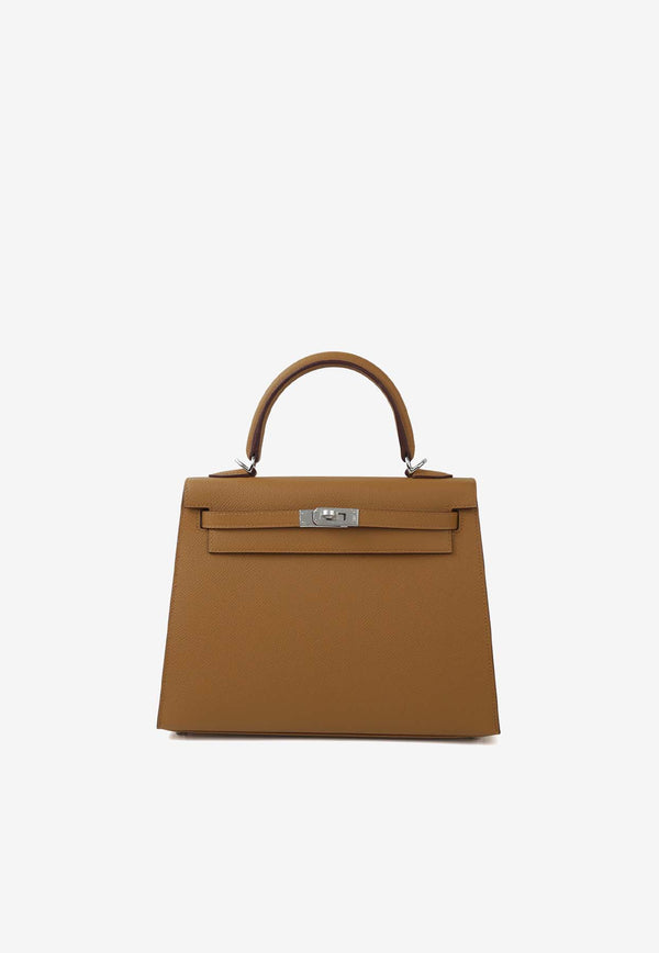 Hermès Kelly 25 Sellier in Sesame Epsom Leather with Palladium Hardware