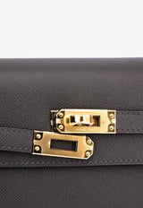 Kelly 25 in Ardoise Madame Leather with Gold Hardware