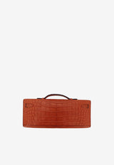 Kelly Cut Clutch in Gold Matte Alligator with Gold Hardware