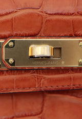 Kelly Cut Clutch in Gold Matte Alligator with Gold Hardware