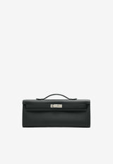 Kelly Cut Clutch in Black Swift with Palladium Hardware