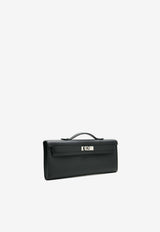 Kelly Cut Clutch in Black Swift with Palladium Hardware