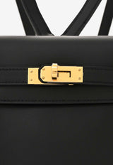 Kelly Jump Backpack in Black Swift Leather with Gold Hardware