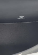 Kelly Pochette Clutch Bag in Black Swift Leather with Palladium Hardware