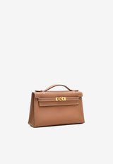 Kelly Pochette Clutch Bag in Gold Swift with Gold Hardware