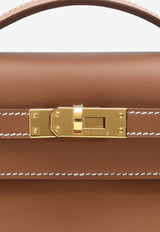 Kelly Pochette Clutch Bag in Gold Swift with Gold Hardware