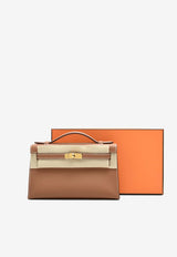 Kelly Pochette Clutch Bag in Gold Swift with Gold Hardware