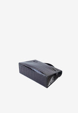 Kelly Pochette Clutch Bag in Graphite Shiny Alligator Leather with Gold Hardware