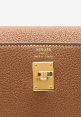Kelly Retourne 25 in Gold Togo with Gold Hardware