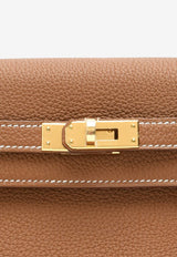 Kelly Retourne 25 in Gold Togo with Gold Hardware