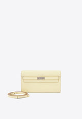 Kelly To Go Wallet in Jaune Milton Epsom with Palladium Hardware