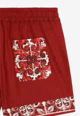 Dolce & Gabbana Kids Baby Boys Majolica Print Shorts Red L14Q20 G7P5E S9000