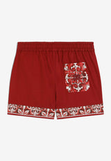 Dolce & Gabbana Kids Baby Boys Majolica Print Shorts Red L14Q20 G7P5E S9000