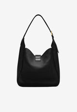 Tom Ford Medium Monarch Leather Hobo Shoulder Bag L1743-LCL387X 1N001 Black