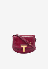 Tom Ford Mini Wallis Shoulder Bag in Croc-Embossed Leather L1841-LCL395X 1P046 Pink