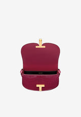 Tom Ford Mini Wallis Shoulder Bag in Croc-Embossed Leather L1841-LCL395X 1P046 Pink