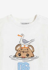 Dolce & Gabbana Kids Baby Boys Leopard Print and DG Logo T-shirt White L1JT7W G7PNH W0111