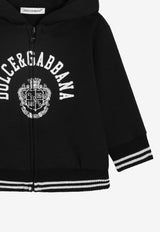 Dolce & Gabbana Kids Baby Boys Logo Print Zip-Up Sweatshirt Black L1JWIT G7PTH N0000